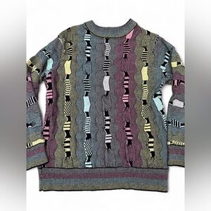 Reason Multicolor Pastel Wave Crewneck Sweater